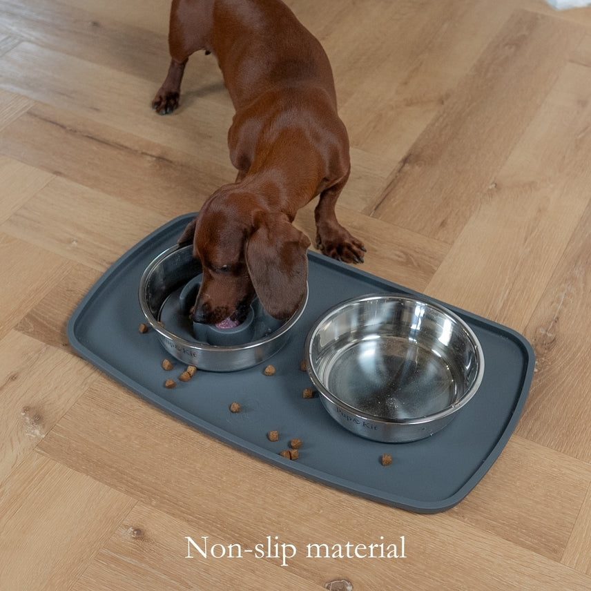 Silicone Pet Feeding Placemat Large - Grey