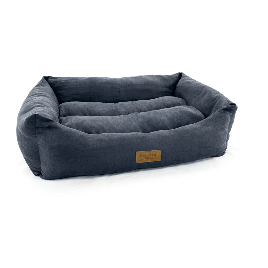 Huggle Pets Luxury Dog Lounger Large - 95 x 75cm - Charcoal