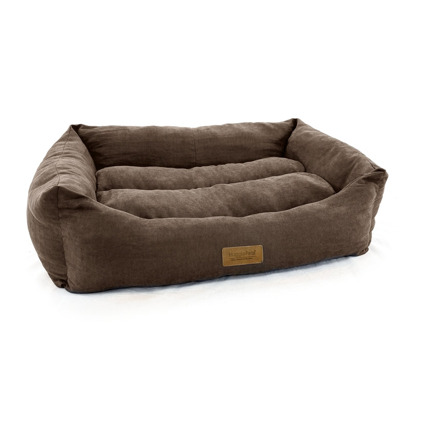 Huggle Pets Luxury Dog Lounger Medium - 70 x 60cm - Chocolate